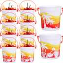 Lallisa 20 Pcs 32oz Cocktail Rum Buckets for Drinks 4. 69 x 3. 78 x 4. 8 Inches Plastic Drink Buckets for Parties with Handles