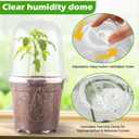 RooTrimmer 6 Inch Clear Nursery Pots with Humidity Dome, 15 Pack Durable Seed Starting Pot with Drainage Holes, Transparent Plastic Plant Seedling Pots for Indoor Gardening Plants