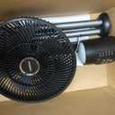 Outdoor Fans for Patios,Cordless Outdoor Fan with Light and Remote,Pedestal to Tabletop & Hanging,Battery Operated Rechargeable Fan,12" Oscillating Fan For Quiet,8 Speeds,Timer,Gazebo,Deck,Porch,Black