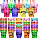 27 Pcs Shot Glass Necklaces Cups Bulk Plastic Shot Glass on Beaded Necklace Naughty for Adults and Teens Birthday Gifts Wedding Halloween Party Supplies