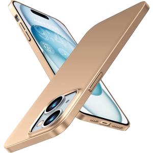 Gxmeuie for iPhone 15 5G Ultra Thin Case, [Silky Touch][Anti-Fingerprint], case for iPhone 15 Slim Hard PC Matte Back Cover Anti-Scratch Shockproof Protective Cases for iPhone 15 5G 6.1" (Champagne)