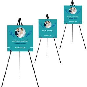 63" Instant Easels Stand for Wedding Sign & Posters,Adjustable Metal Easels for Display Painting Canvas,Folding Tripod with Portable Bag by JoyYeux,Black 3Pack