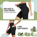 GROTEEN 8'' Biker Shorts Women with Pockets - High Waisted Tummy Control Yoga Workout Running Gym Spandex Shorts (02a-red)