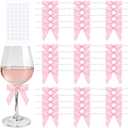 60 PCS Mini Pink Bows 2.5" Premade Pink Satin Ribbon Twist Tie Bows for Mother's Day Crafts Treat Bags Cake Baking Gift Wrapping Wedding Birthday Baby Shower Supplies