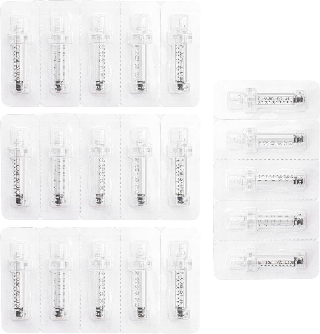 20Pcs Empty Ampoule, 0.3ml Plastic Dropper Bottles Containers, Disposable Nozzle Adapter Head Ampules, Small Travel Makeup Pen, Mini Vials Replacement Parts Accessories for Skin Face Care Consumables