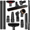13Pcs Universal Vacuum Attachments for Shop Vac Accessories, Shop Vacuum Wet and Dry Attachments Kit with Hair Brush Extension for 1 1/4 Vacuum Hose Adapter