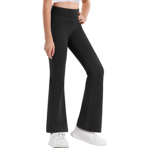 Stelle Girl's Flare Leggings High Waisted Yoga Pants Bootcut Dance Casual Pants Activewear Kids Bell Bottoms, S