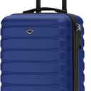 Flight Knight Carry On Suitcase 18x14x8" Hardside Built In TSA Lock & USB Port Lightweight Luggage Silent Double Spinner Wheels Maximum Underseat Carry-On Bag For American & United Approved Airlines (Navy)