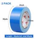 JIALAI HOME 2 Pack Blue Duct Tape Heavy Duty,9 Mil Thickness,2 Inches x 30 Yards,Strong Industrial Strength,Flexible,No Residue,Waterproof and Tear by Hand,Multi-Use for Indoor & Outdoor Repairs