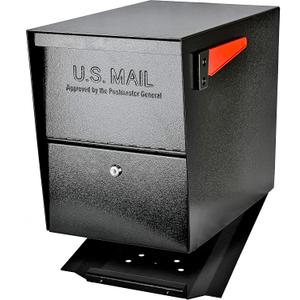 Mail Boss 7206 Package Master Curbside Locking Security Mailbox | Black,Medium
