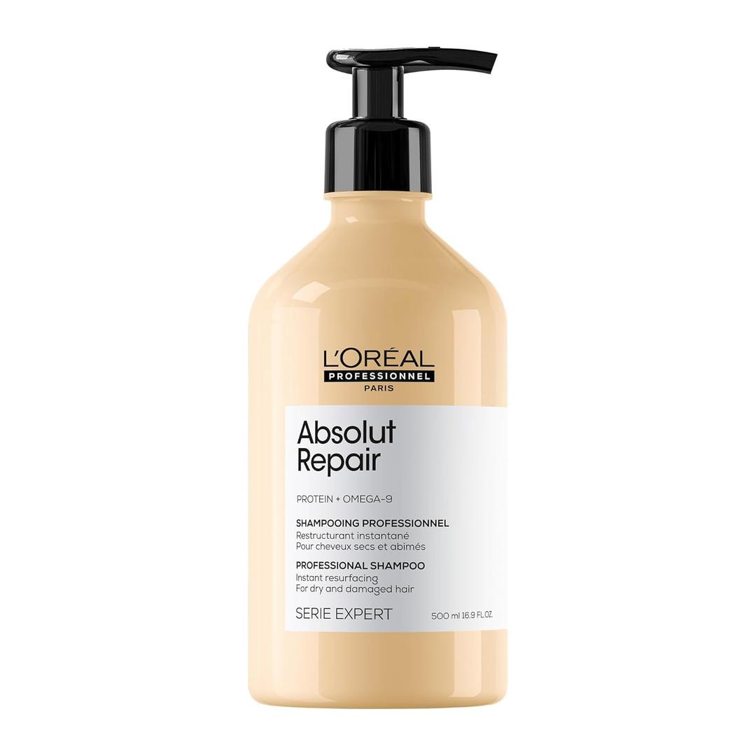 L'Oreal Professionnel Paris Absolut Repair Shampoo  Nourishing Protein Shampoo For Dry, Damaged Hair, Repairs Damage and Provides Shine