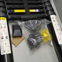 Telescoping Ladder, 20.3FT Aluminum Portable Extension Ladder w/Hooks, Stabilizers& Wheels, 330lbs Capacity, Collapsible Design, Outdoor & RV Friendly, Aluminum, Sturdy & Reliable, Black