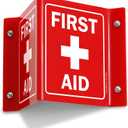 SmartSign - S2-0298-RD-AV-06 First Aid Projecting Sign | 5" x 6" Acrylic, 1 Count (Pack of 1)
