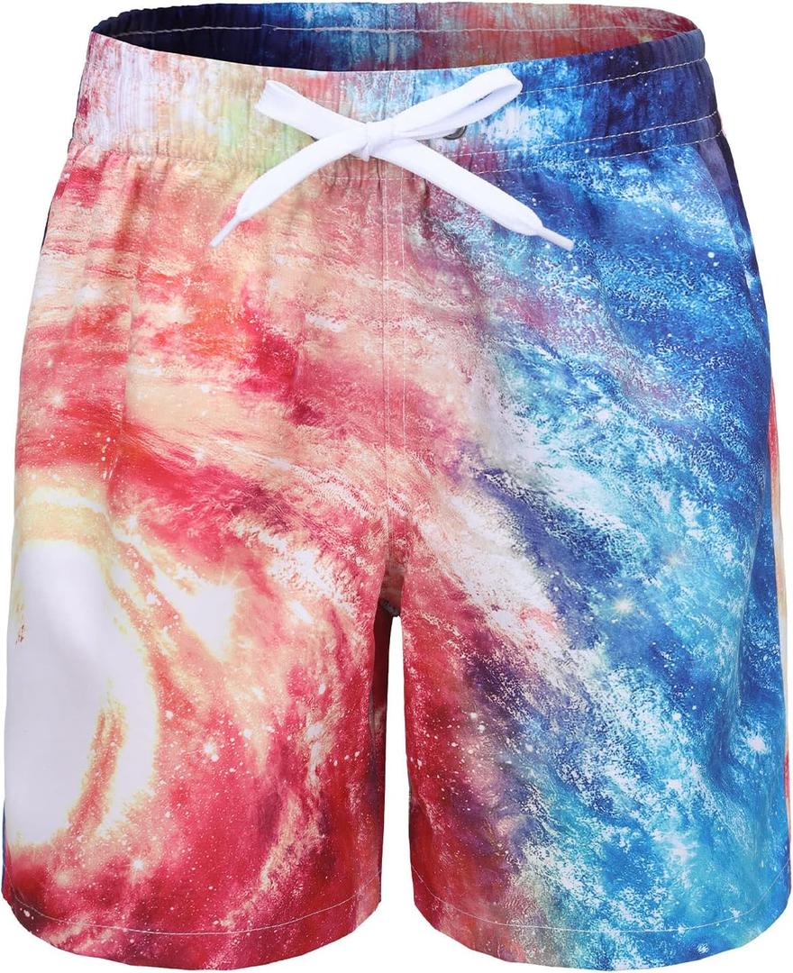 HowJoJo Boys Short Sleeve Rash Guard Shirts Swim Shirt UPF 50+ (13-14 Years, Outer Space 13-a)