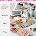 Criusia Large Drawer Organizer Bins 26 Pack | Complete 5 Size Clear Plastic Kitchen Drawer Organizers for Utensils | Bathroom Drawer Organizer Trays | Versatile for Makeup Office Organization