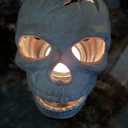 2pcs Refractory Materials Fireproof Imitated Human Fire Pit Skulls Gas Log for NG, LP Wood Fireplace, Firepit, Campfire, Halloween Decor, BBQ