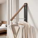 Wall Mounted Drying Rack - Retractable & Foldable Clothes Drying Rack Wall Mounted for Laundry Room Organization | Laundry Room Hanging Rack for Dorm, Closet, Balcony & Indoor/Outdoor Use (1 Pack, Black)