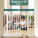 BABELIO New Version Baby Gate with Cat Door Adjustable,29-40" Metal Pet Door for Stairs & Doorways,Pressure Mounted,No Tools Needed,White