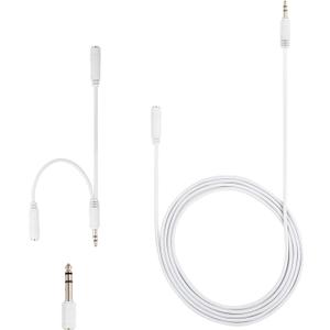 GE Headphone Adapter Kit, 3.5mm, Stereo Adapter, Extension Cable, and Audio Splitter, White, for Headphones, Stereo, MP3, Tablets, Smartphones and More, 34509 Line Cable | White