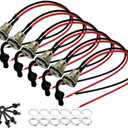 6Pcs 5.5x2.1mm DC Power Jack, Threaded Female Panel Mount Barrel Connectors for CCTV Camera, LED Strip, DIY Electronics Project with 20cm/7.9in 18 AWG Cable