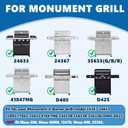 SafBbcue 97888 Grill Grates for Monument Grill 24633 13892 17842 24367 35633 41847NG Grill Replacement Parts, Stainless Steel Cooking Grids for Monument 35633R 35633B D405 D425 4-Burner Accessories
