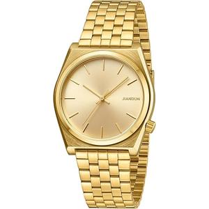 JIANDUN Fashion Business Mens Black Watches Simple Waterproof Stainless Steel Strap