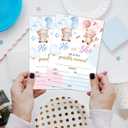 Boy OR Girl Gender Reveal Invitations, Baby Shower Invitations for Girl Boy, 20 Double Sided Gender Reveal Game, Party Favors Baby Shower-A17