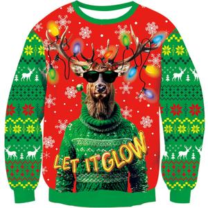 RAISEVERN Christmas Sweatshirt for Men Women Funny Pullover Xmas Top