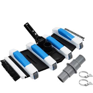 TidyMister 4LB Professional Pool Vacuum Heads with Hose Adapter Connector 1-1/4" or 1-1/2" Set-Commercial-Grade Vac Head & Swivel Handle,Wheels for Vinyl Liner,Inground & Above-Ground Pool