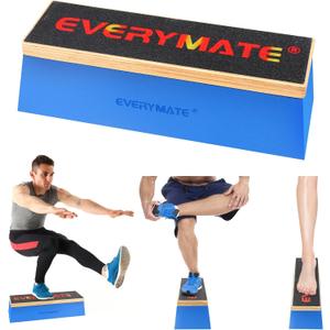 EVERYMATE Squat Block Athletic Balance Trainer for Stretching, Fitness, and Physical Therapy, Improve Balance, Stability, and Athletic Performance, Home Gym and Personal Training Equipment (13Inch)