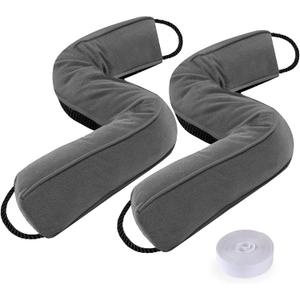Sunolga 2 Packs 38 Inches 2.2LB Weighted Door Draft Stopper Filled with Glass Beads & Cotton, Removable Machine Washable Sound Proof Under Door Draft Blocker with Anti-Abrasion Bottom for Door, Grey (Gray)