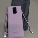 Charmast Portable Charger with Built-in Cables & Wall Plug, 10000mAh Portable Power Bank, External Battery Pack Travel Essentials Compatible with iPhone 16/15/14/13, Samsung, iPad etc (Purple)