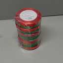 Gift Wrapping Satin Ribbon for Flower Bouquet Arts Crafts Sewing 25 Yard Each Roll Ribbon for Merry Christmas Decoration (Christmas Red Green-1, 3/8 inch Width) Pack of 6