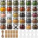8 oz Mason Jars with Airtight Silver Lids - 30 Pack Small Glass Jars Set with Labels, Twine & Mesh Bags - Wide Mouth Canning Jars for Party Favors, Baby Shower, Wedding & Bulk Crafts