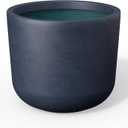 Kante Charcoal Concrete Planter 9" Dia All-Weather Round Small Pot, 9.0"Dia