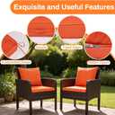 22X24-2set,Outdoor Chair Cushions, 30D High-Density Foam Patio Chair Cushions, Water-Resistant UV 2000H Color Fastness Outdoor Seat Cushions for Patio Furniture Sofa,Orange