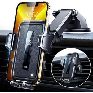 VANMASS 2025 Upgraded Car Phone Holder, [85+LBS Strongest Suction] Patent Safety Cell Phone Mount Windshield Dashboard Vent Truck Accessories Stand Cradle for iPhone 17 Pro Max 16 15 14 13 Android (Black)