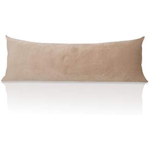 StangH Pregnancy Pillow Cover, Nursery Soft Velvet Body Pillowcase, King Size Zippered Long Pillowcase Cover for Kids/Toddler, Blush Beige, 20 x 54 inches, 1 Pc