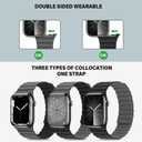Bisikor Compatible with Apple Watch Band 49 46 45 44 42 41 40 38mm, Double Sided Wearable Silicone Magnetic Strap for iWatch Ultra SE Series 11 10 9 8 7 6 5 4 3 2 1 (38/40/41/42, Black/Gray)