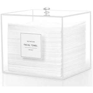 Disposable Face Towel Holder, Acrylic Face Towelettes Storage Box Compatible with Clean Skin Club Clean Towel Face Towels, Clear Skin Towels Containers, Makeup Remover Cloth Organizer
