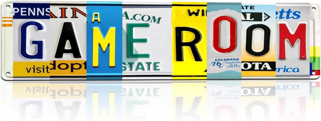 Vintage Game Room Wall Decor Street Sign Metal Tin Signs 16 x 4 Inches