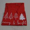 Christmas Shirts for Women Merry and Bright Long Sleeve T-Shirt Crew Neck Xmas Holiday Tee Tops (Large, Red)