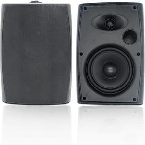 STUDIOFINIX 6.5 Inch 400W Outdoor Speakers Wired Waterproof Passive with Powerful Bass, Wall Mount Speakers for Patio Garden Poolside Home(Pair,Black)