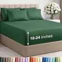 Extra Deep Queen Sheet Set - 6 Piece Breathable and Cooling Sheets - Hotel Luxury Bed Sheets Set - Easy Fit - Soft, Wrinkle Free and Comfy Sheets Set - Emerald Green Sheet Set with Extra Deep Pockets
