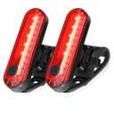 Ascher USB Rechargeable LED Bike Tail Lights 2 Pack, Bright Bicycle Cycling Rear Light, 4 Light Mode Options Safety Bike Light for Adults Kids Men Women Road Mountain(2 USB Cables Included)