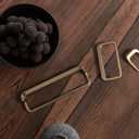 Goo-Ki Champagne Bronze Cabinet pulls with 0.6''(16mm) Hole Center,Modern Zinc Alloy Finger Pulls for Drawer,Wardrobe,Cupboard,6 Pack