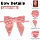 AIMUDI Pink Fur Bows 5''6'' Christmas Bows for Gift Wrapping Present Bows Faux Fur Bows for Christmas Trees Fireplaces Wreaths Crafts Home Outdoor Winter Decoration, 12 PCs