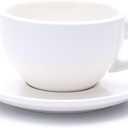 Great Cup Shape for Latte Art Cappuccino Barista Cup Saucer New Bone China for Coffee Shop (Matte White, 10.5 oz)