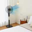 Lasko Pedestal Fan, Oscillating Fan for Bedroom with Adjustable Height and 3 Cooling Speeds, Portable, 18", Black