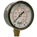 Winters 2-1/2" Dial Size, Liquid Filled Industrial Pressure Gauge, Brass Internals, 304 Stainless Steel Case, Dual Scale 0-200 psi/kPa, 1.5% Acc, 1/4" NPT Bottom Mount, Glycerin Filled Pressure Gauge